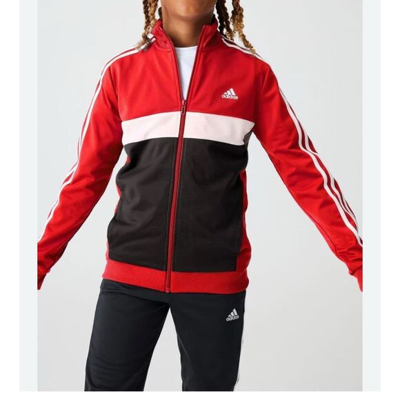 Adidas Step Up Tricot Red Track Jacket Size 14/16 - Picture 1 of 6